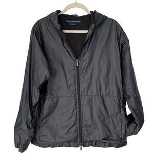 Ralph Lauren Sport Black Hooded Windbreaker Jacket Fully Lined M Vintage 90s